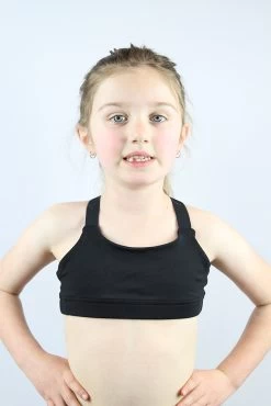 Matte Black V Sports Bra Youth Girls