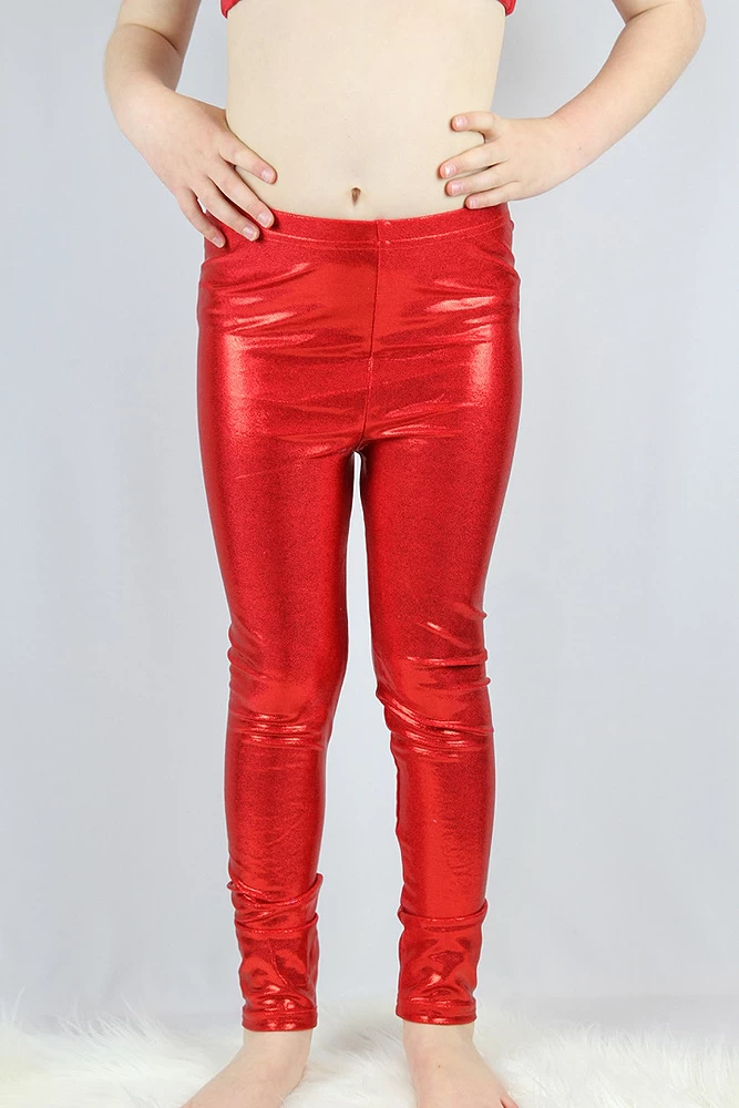 Red Sparkle Youth Leggings/Tights 4 Red Sparkle Youth Leggings/Tights - Image 2