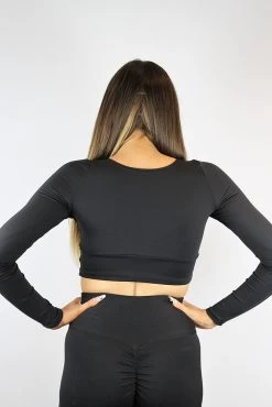 Matte Black Long Sleeve Crop Tee -Pole Dancing Clothing Store 365F7F81 7221 411F 8025 66E73F75273C 1 105 c