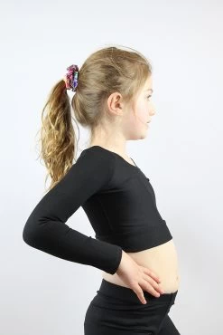 Matte Black Long Sleeve Crop Top Youth Girls -Pole Dancing Clothing Store 48D6399B D79F 4122 B44B A7A9A3C579BA 1 105 c
