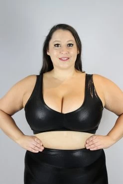 Black Sparkle Sweet Scoop Sports Bra – Plus Size