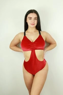 Velveteratti Side Cut Out One Piece Leotard Bodysuit – Glitter Red -Pole Dancing Clothing Store 6DCE49FF CDD2 4784 A9ED 9B22167B18A7