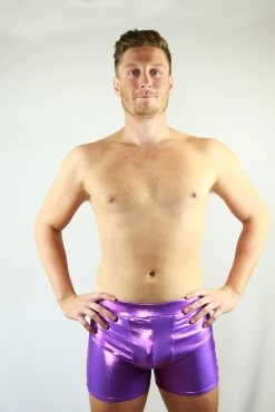 Purple Sparkle Pole Short Mens Polewear