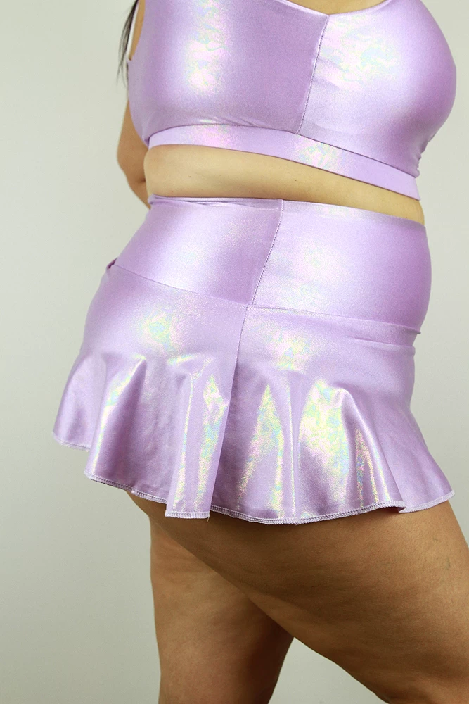 Lilac Sparkle Mid Waisted Skort – Plus Size 5 Lilac Sparkle Mid Waisted Skort – Plus Size - Image 3