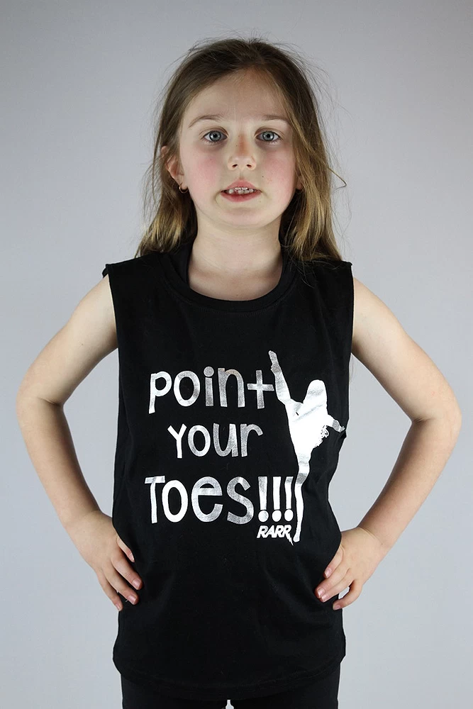 Point Your Toes Youth Tank BLACK/SILVER 3 Point Your Toes Youth Tank BLACK/SILVER