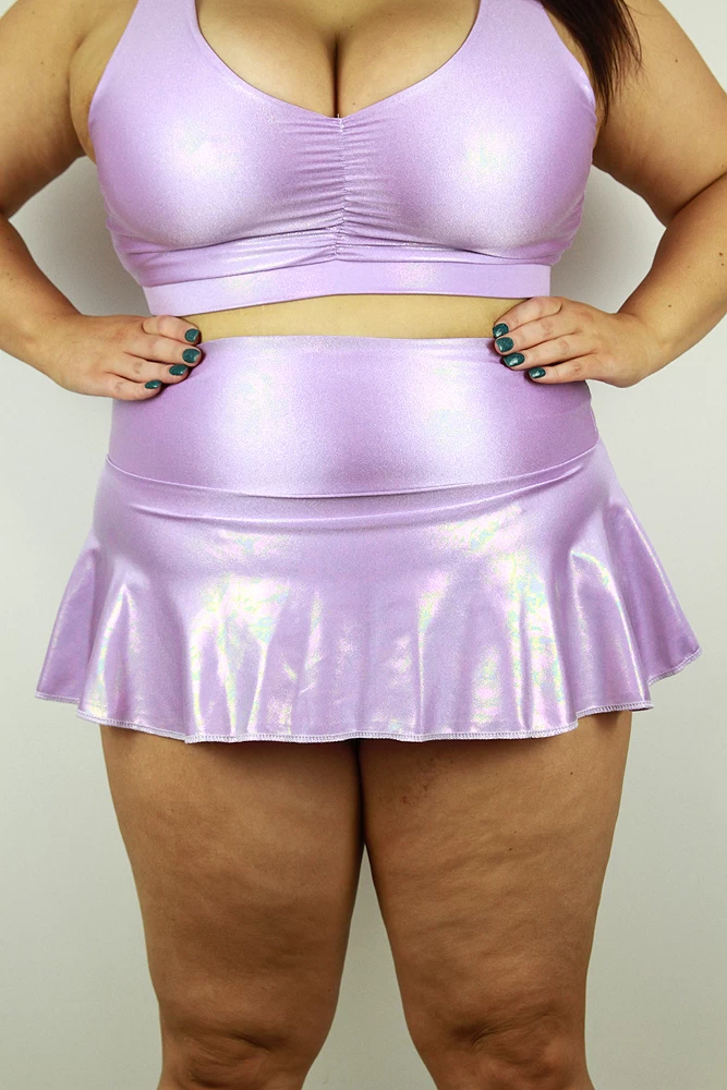 Lilac Sparkle Mid Waisted Skort – Plus Size 4 Lilac Sparkle Mid Waisted Skort – Plus Size - Image 2