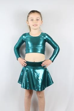 Jade Sparkle Long Sleeve Crop Top Youth Girls -Pole Dancing Clothing Store 9CD9CB30 A4D4 4BAB 9C40 636FD3983E05 1 105 c 1
