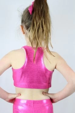 Pink Sparkle Crop Top Sports Bra Youth Girls -Pole Dancing Clothing Store A597AA35 9D3D 4FCF A502 D2E086789F07 1 105 c
