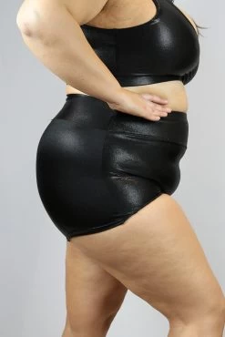 Black Sparkle High Waisted Cheeky Shorts – Plus Size -Pole Dancing Clothing Store AF927E66 8CBC 40D2 BAD8 58D112D23E03