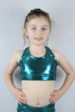 Jade Sparkle Crop Top Sports Bra Youth Girls