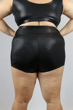 Black Sparkle High Waisted Cheeky Shorts – Plus Size -Pole Dancing Clothing Store BB0906E7 4AD1 4EC8 9504 FF991FEF4D60