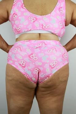 Barbie High Waisted BRAZIL Scrunchie Bum Shorts – Plus Size | Pole Wear -Pole Dancing Clothing Store Barbie High Waisted BRAZIL Scrunchie Bum Shorts Plus Size Pole Wear back