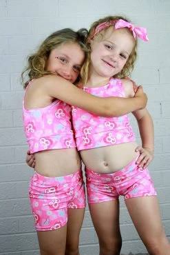 Barbie Long Line Crop Top Youth Girls -Pole Dancing Clothing Store Barbie Long Line Crop Top Youth Girls 1 1