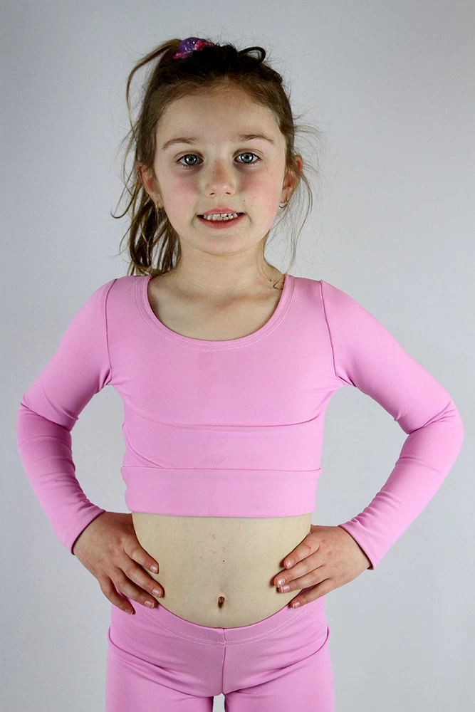 Peony Long Sleeve Crop Top Youth Girls 4 Peony Long Sleeve Crop Top Youth Girls - Image 2