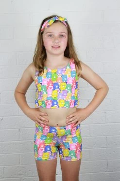 Carebears Long Line Crop Top Youth Girls -Pole Dancing Clothing Store Care Bears Long Line Crop Top Youth Girls 1