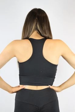 Matte Black Long Line Racer Back Bra -Pole Dancing Clothing Store D6CD66CF 18C1 4DA0 AE59 3338509AB517 1 105 c