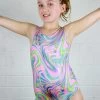 Girls Retro Sparkle Sleeveless One Piece Leotard For Gymnastics -Pole Dancing Clothing Store Girls Retro Sparkle Sleeveless One Piece Leotard For Gymnastics 1