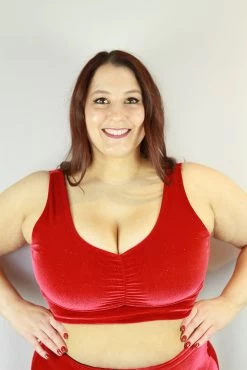 Velveteratti Red Sweet Scoop Plus Size Sports Bra