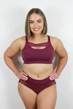 Maddox Mesh Sports Bra – Plum