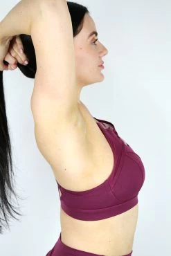 Maddox Mesh Sports Bra – Plum -Pole Dancing Clothing Store Maddox Mesh Sports Bra Plum sidde Rarr designs