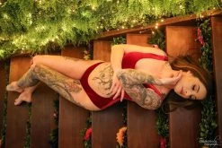 Goddess Edition Velvet Bodysuit – Red