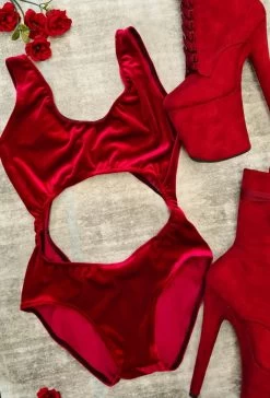 Goddess Edition Velvet Bodysuit – Red -Pole Dancing Clothing Store Thu Sep 29 10 21 14 GMT08 00 2022