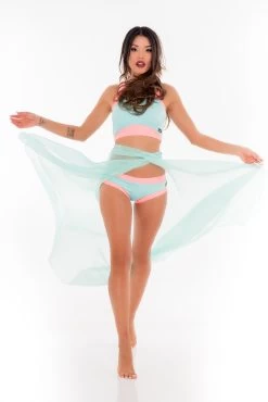 Dance Skirt -Pole Dancing Clothing Store Turquoise skirt Backbone polewear 1