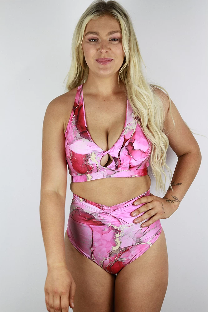 Tutti Frutti SUPER High Waisted BRAZIL Scrunch Bum Shorts – Raspberry 7 Tutti Frutti SUPER High Waisted BRAZIL Scrunch Bum Shorts – Raspberry - Image 5