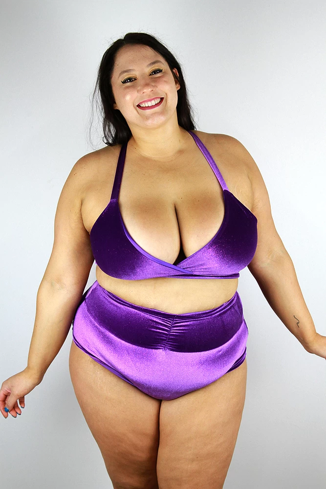 Velveteratti Plus Size Bikini Bra Glitter Purple 8 Velveteratti Plus Size Bikini Bra Glitter Purple - Image 6