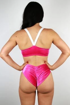 Velvet Sparkle Side Cut Out One Piece Leotard Bodysuit – Pink -Pole Dancing Clothing Store Velveteratti Side Cut Out One Piece Leotard Bodysuit Glitter Pink back Rarr designs