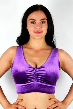 Velvet Sparkle Sweet Scoop Sports Bra – Purple