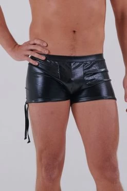 Male Tie Sides – Wet Look Black