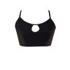 BKT2blk Black Keyhole Round Neck Crop Top