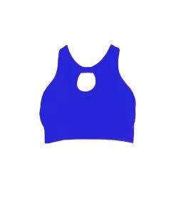 BK21ARB Oceanic Blue Keyhole Tank Crop Top