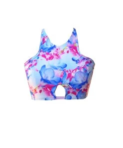 BK21P504 Keyhole High Round Neck Crop Top