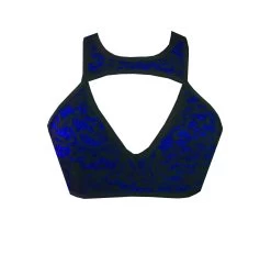 Electric Blue Diamond Cut Lace Bralette