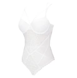 French Lace Bodysuit With Inbuilt Bra BS5 In White