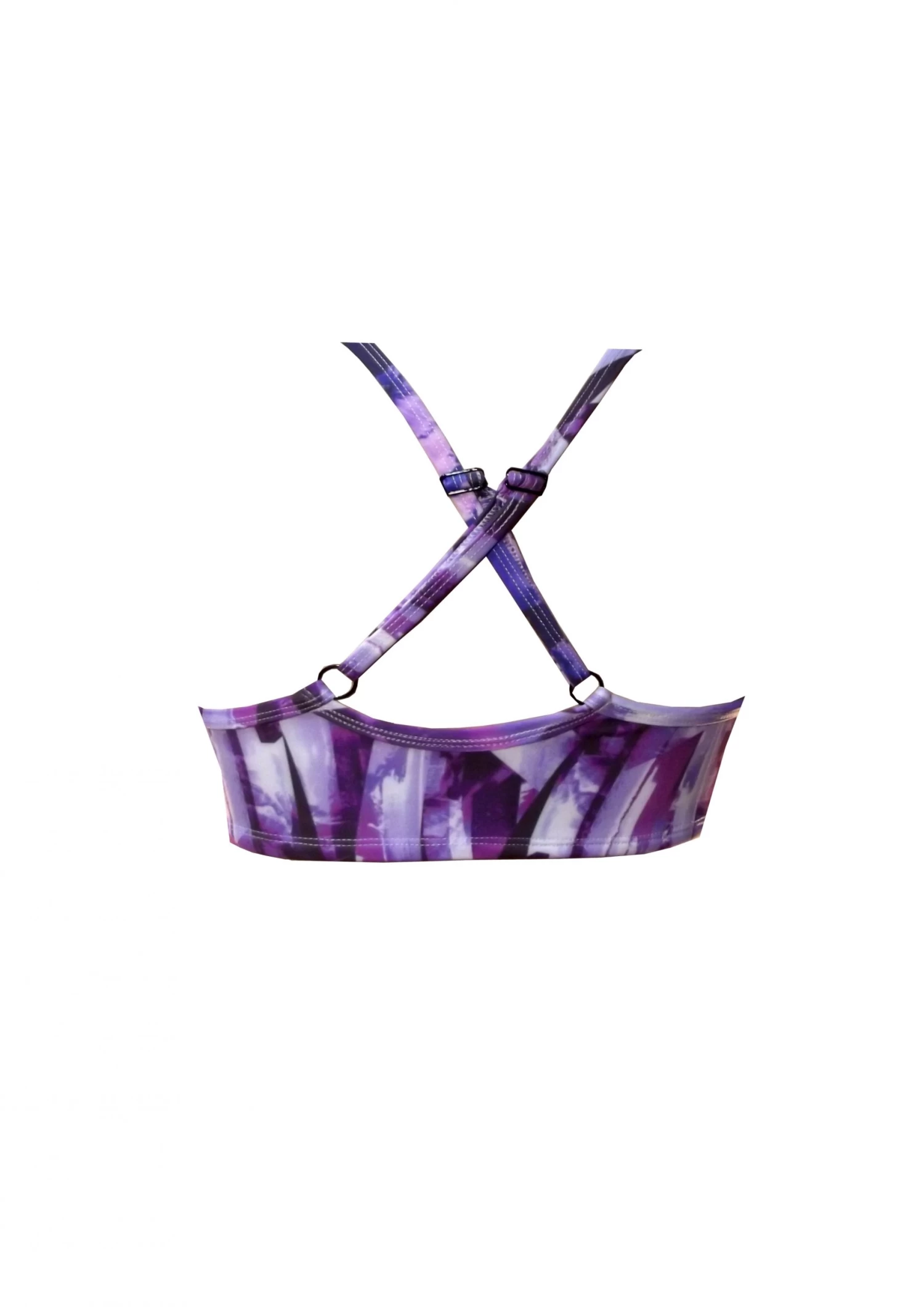 BK9P465P Purple Haze Print High Neck Tank Crop Bikini Top 5 BK9P465P Purple Haze Print High Neck Tank Crop Bikini Top - Image 3