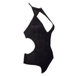 Black Choker French Lace Bodysuit