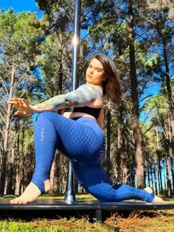 Blue Mermaid Sticky Pole Legging -Pole Dancing Clothing Store blue 3