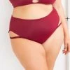 Khloe Cut Out High Waist Bottoms – Wine – Size 16 -Pole Dancing Clothing Store cut out 2