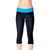 Naomi 3/4 Workout Leggings (black / Azure) -Pole Dancing Clothing Store mpj9srson2.Naomi leggings black azure 1