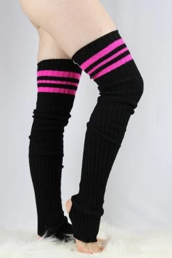 Football Extra Long Stirr-up Knit Legwarmers Black/Pink -Pole Dancing Clothing Store 17FFEF3A 6E4F 4ECD A545 630290E42D4E 1 105 c 1