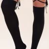 Black Lace Up Thigh High Sock -Pole Dancing Clothing Store 221011 LunaLae 45 1833