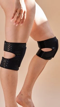 Velcro Sticky Grip Knee Pads Black -Pole Dancing Clothing Store 230329 LUNALAE 64 2185