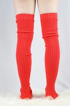 Extra Long Stirr-up Knit Legwarmers Coral -Pole Dancing Clothing Store 447F6E2D 125E 4A0E 97CB A6F2C17FA667 1 105 c