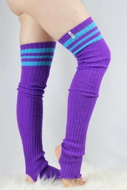 Football Extra Long Stirr-up Knit Legwarmers Purple/Turq -Pole Dancing Clothing Store 5FA7A562 DED8 4F45 A011 BB30C38E93BF 1 105 c 1