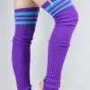 Football Extra Long Stirr-up Knit Legwarmers Purple/Turq -Pole Dancing Clothing Store 5FA7A562 DED8 4F45 A011 BB30C38E93BF 1 105 c