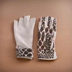 Gekko Sticky Snake Skin Gloves (White) -Pole Dancing Clothing Store AIimage2