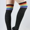 Rhinestone Knee High Football Socks Black Rainbow -Pole Dancing Clothing Store BB397D80 88CB 4CC1 BD02 8A949444514F 1 105 c